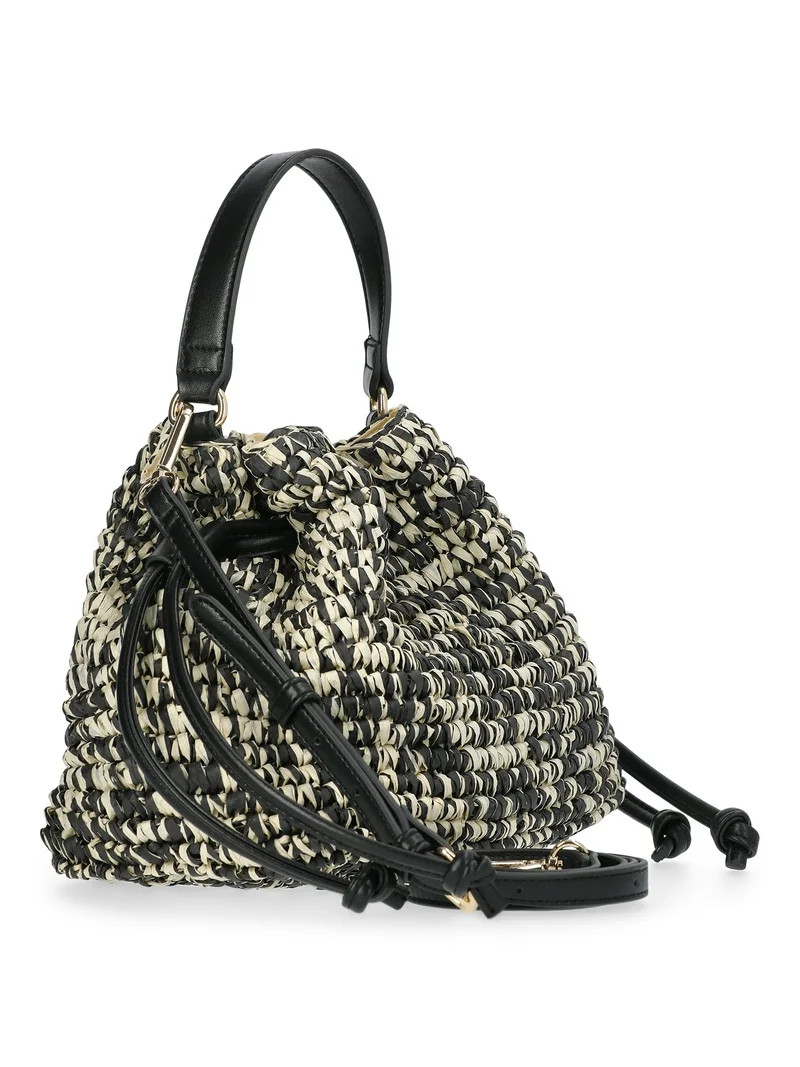 Time and Tru Women's Marled Bucket Bag, Black | Walmart (US)