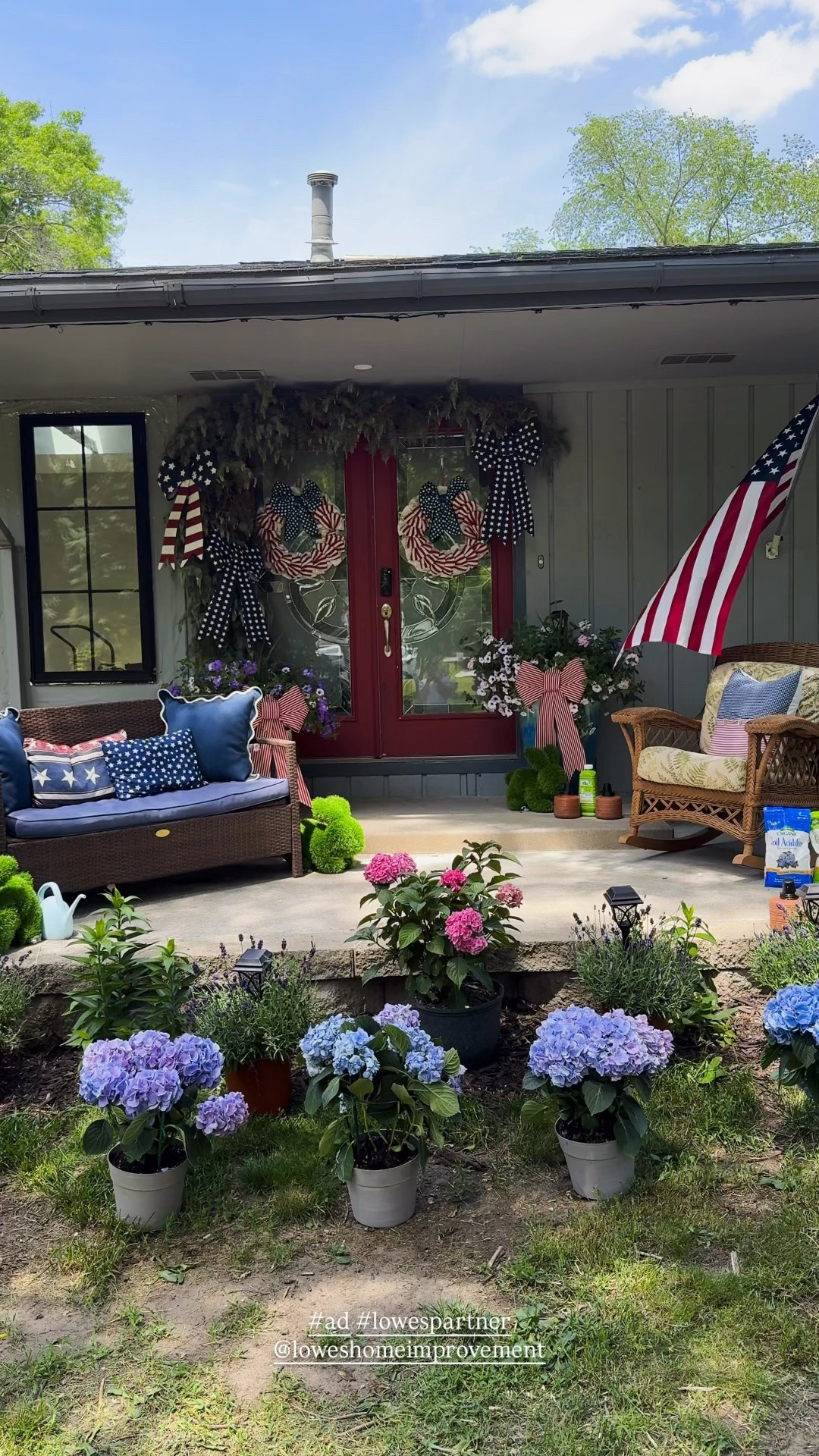 #ad You know that feeling when you make a few small changes to a space and suddenly it becomes your favorite spot in the whole house? That's exactly what happened here.

I partnered with Lowe’s to give our porch a festive 4th of July refresh, but honestly, I didn't change all that much. The hydrangeas and lavender were still blooming and the pine arch from spring is still hanging around.

I just layered in a few patriotic touches, added red, white, and blue lighting, and somehow the whole space feels completely different.

And if I'm being honest, I thought I'd love it most during the day. But at night? That's when it really shines. 

Now I keep finding excuses to sit outside with a mocktail and admire a porch that probably gets more attention from me than the rest of our renovation project.

#LowesPartner @Loweshomeimprovement

#LTKSeasonal #LTKHome #LTKstorytime