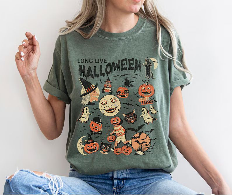 Halloween Shirt, Long Live Halloween, Vintage Halloween Shirt, Retro Halloween, Fall Apparel, Spo... | Etsy (US)