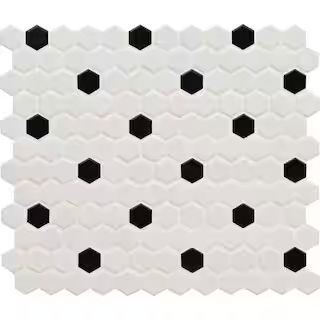MSI Adelaide Hexagon Black and White 10 in. x 12 in. Matte Porcelain Mosaic Tile (0.83 sq. ft. / ... | The Home Depot