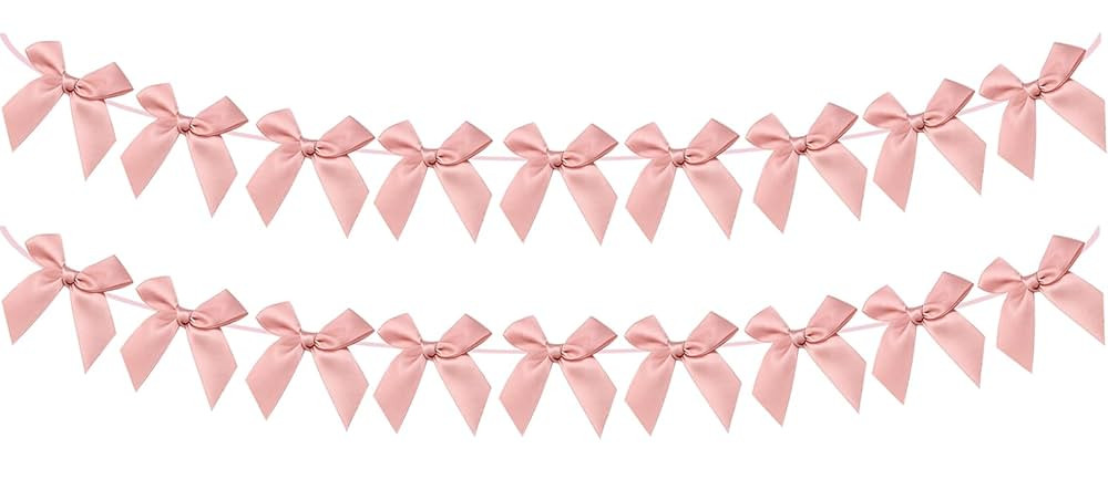 2pcs Bow Garland Banner, Ribbon Bow Party Decorations for Baby Shower Girls Bow Coquette Birthday... | Amazon (US)