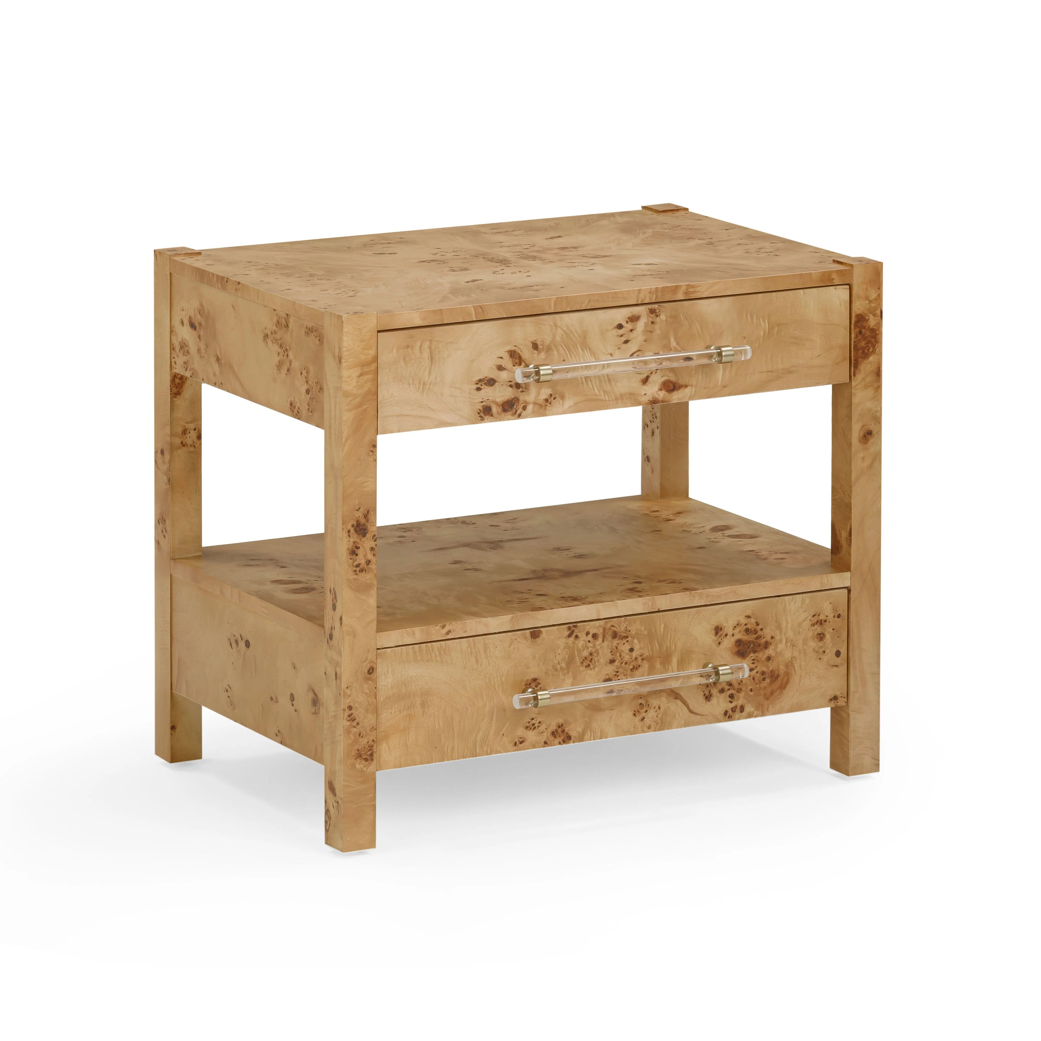 Brandyss 26" Burl 2-Drawer Nightstand | TOV Furniture