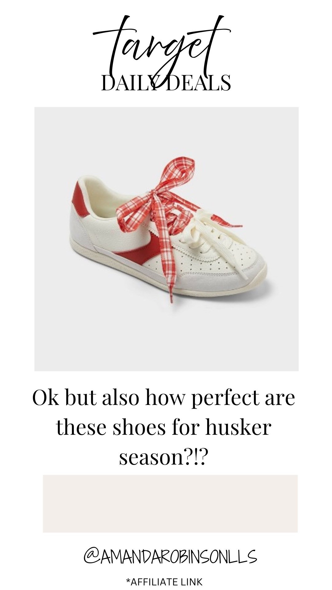 Target daily deals
The perfect husker shoe