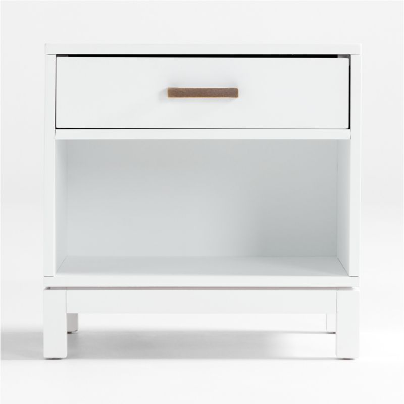 Parke White Wood Kids Nightstand with Drawer + Reviews | Crate & Kids | Crate & Barrel
