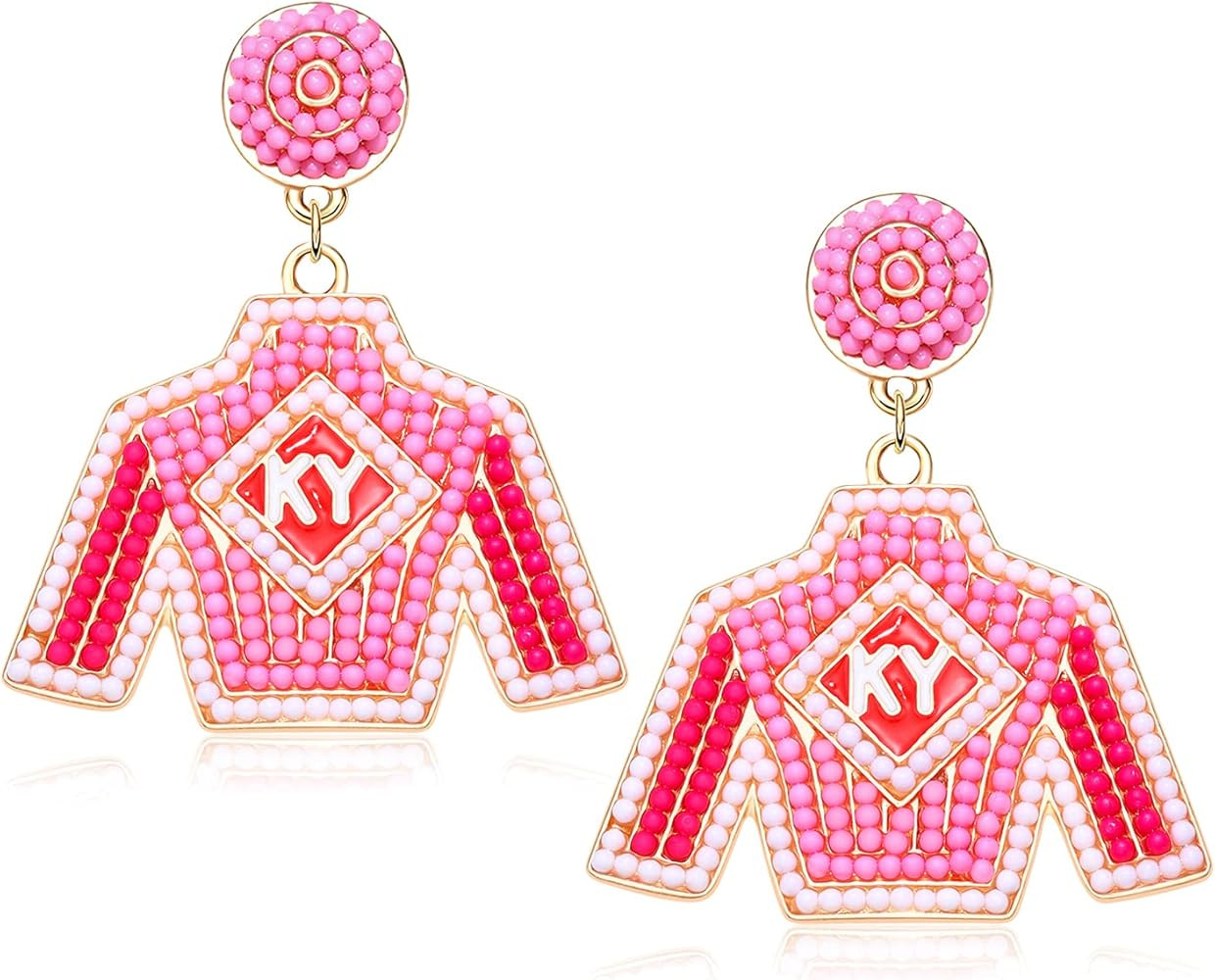 Beaded Earrings Derby Riding Suit Dangle Earrings Kentucky Derby Race Day Earrings Horse Racing F... | Amazon (US)