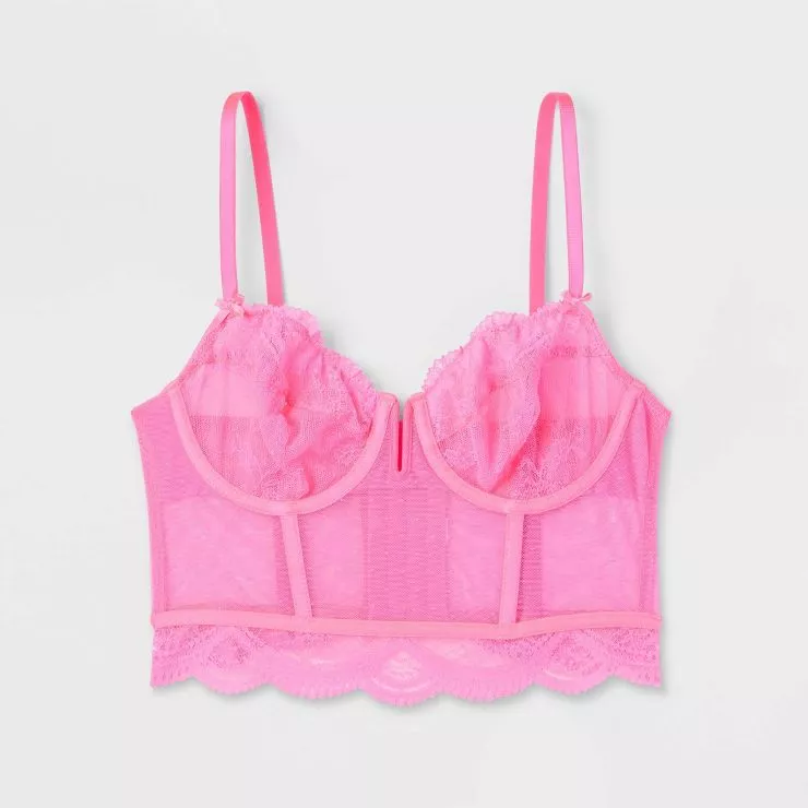 Resist You Pink Lace Bustier Top – Beginning Boutique US