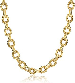 Chunky Gold Chain Necklace for Women 18K Gold Plated Choker Toggle Clasp Necklace for Women Girls... | Amazon (US)