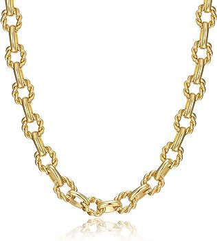 Chunky Gold Chain Necklace for Women 18K Gold Plated Choker Toggle Clasp Necklace for Women Girls... | Amazon (US)