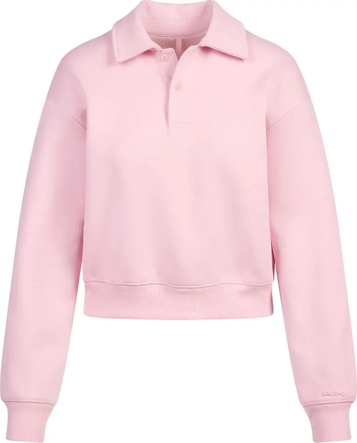 Cotton Fleece Blend Polo Sweatshirt | Nordstrom