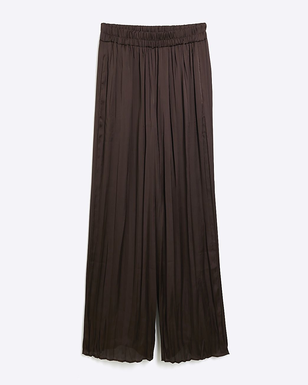 Brown satin crinkle trousers | River Island (UK & IE)