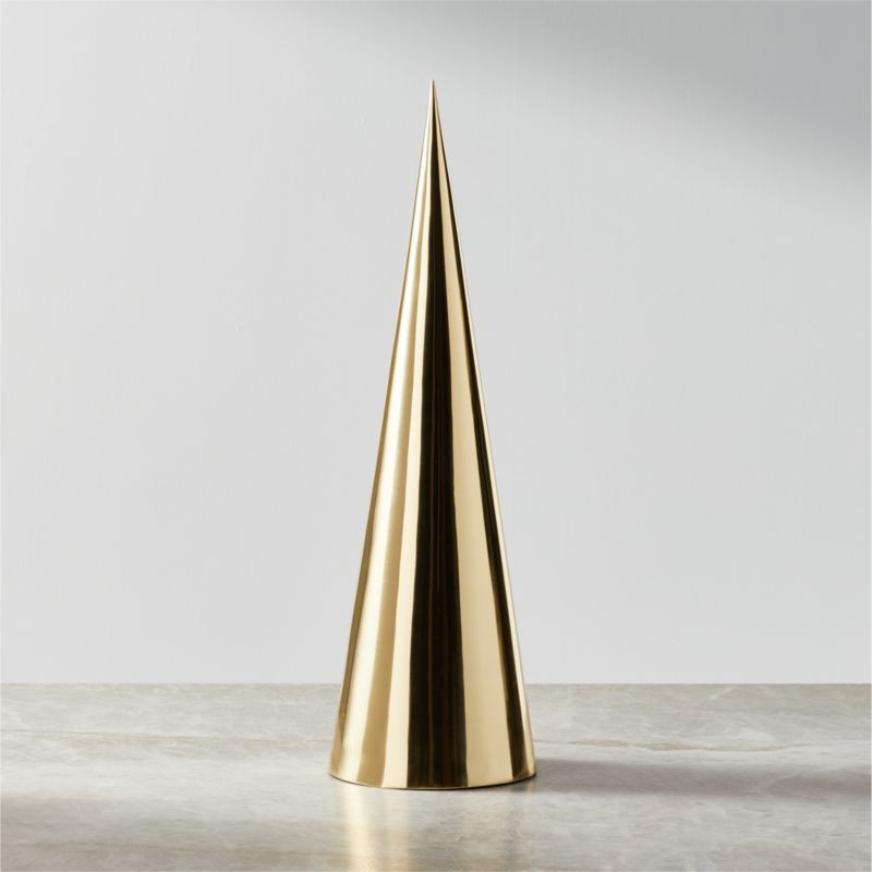 Intermix Modern Large Brass Tabletop Christmas Tree + Reviews | CB2 | CB2