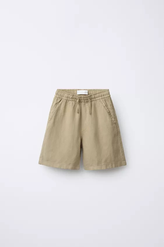 LOOSE-FITTING LINEN BLEND BERMUDA SHORTS | Zara UK