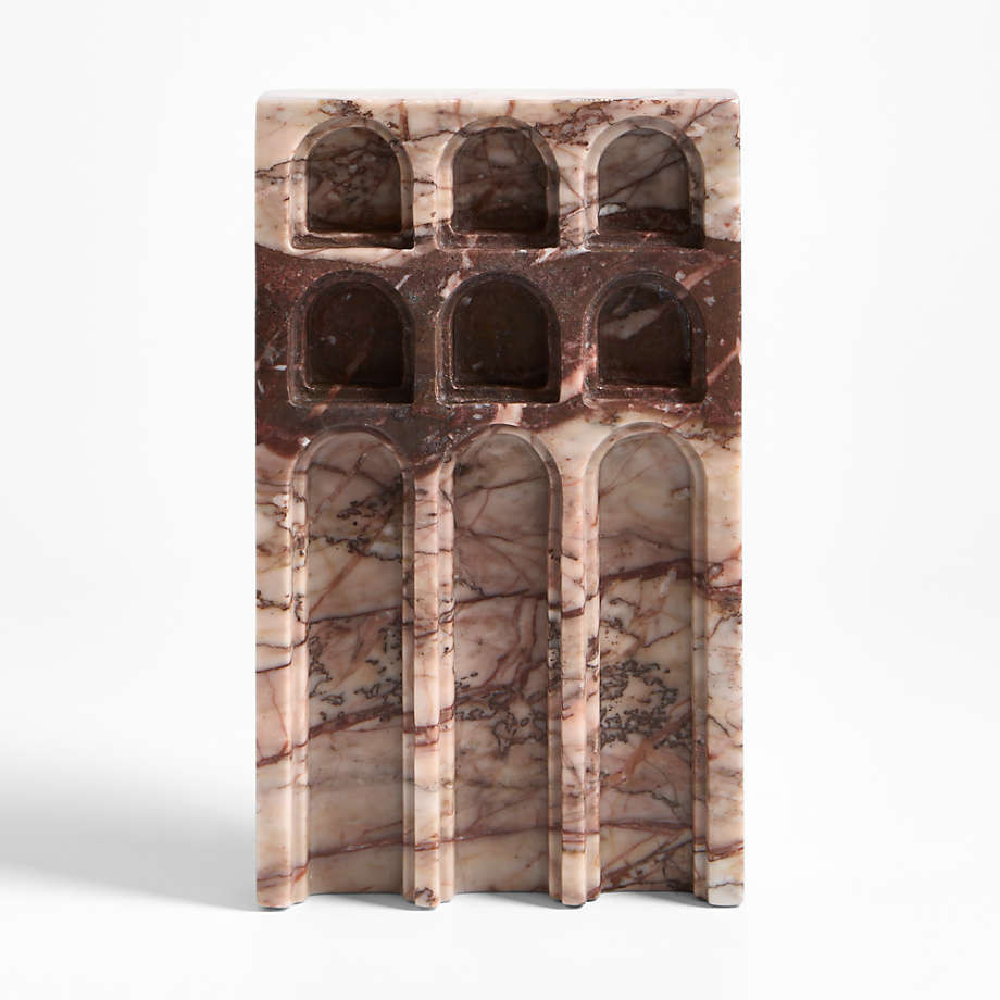 Athens Beige Marble Decorative Staircase 7" | Crate & Barrel | Crate & Barrel