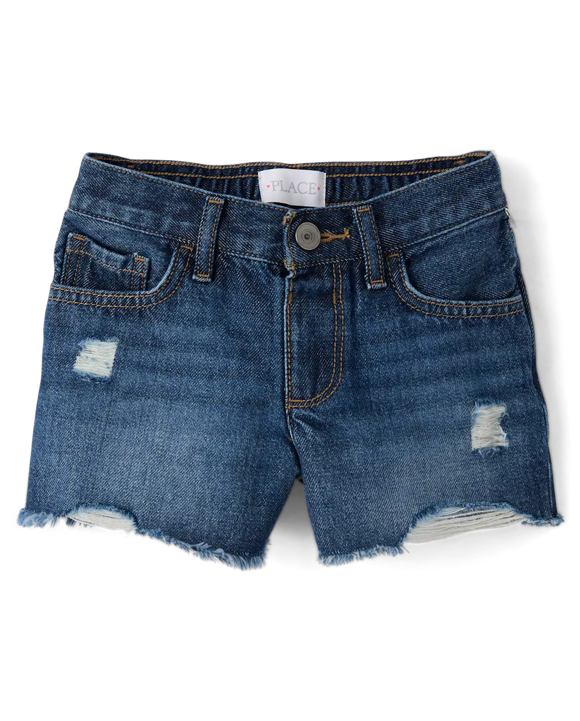 Girls Ripped Shortie Jean Shorts - blue | The Children's Place