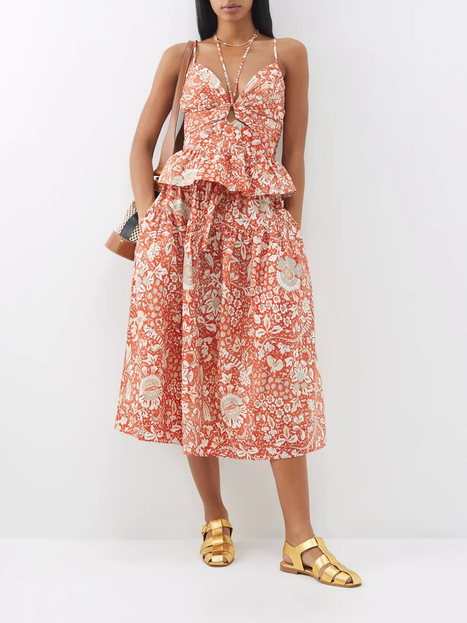 Essie peplum-hem floral-print cotton top | Ulla Johnson | Matches (US)