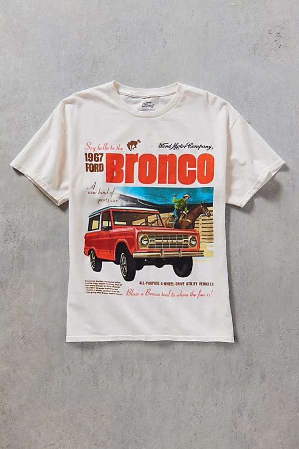 Ford Bronco 1967 Graphic Tee in Ivory, Men's at Urban Outfitters | Urban Outfitters (US and RoW)