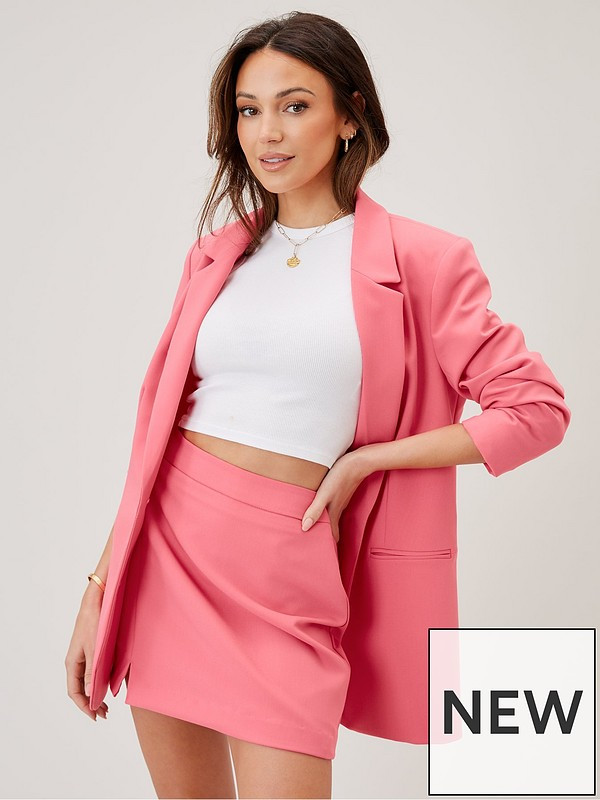 Michelle Keegan Tailored Blazer Co-Ord - Pink | Very (UK)