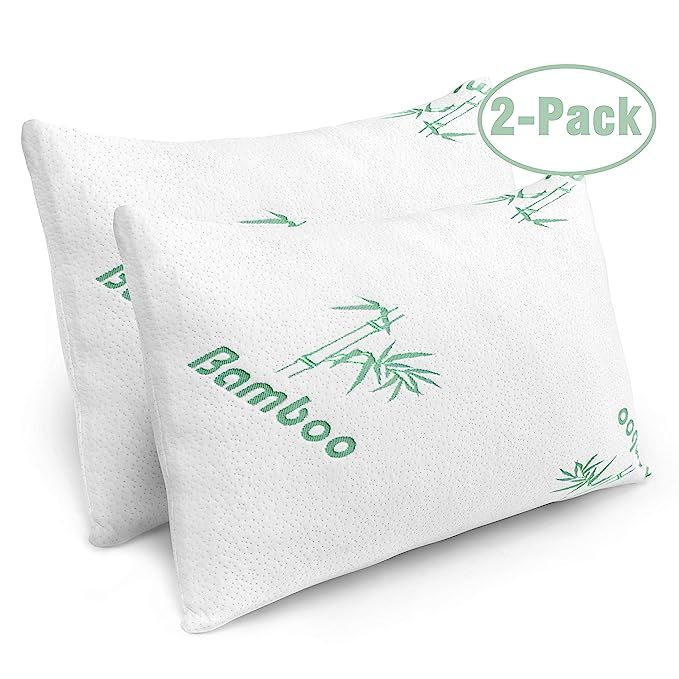 Plixio Pillows for Sleeping - 2 Pack Cooling Shredded Memory Foam Bed Pillows with Bamboo Hypoall... | Amazon (US)