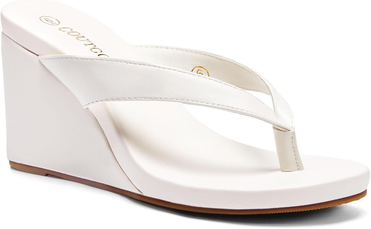 Coutgo Womens Wedge Heels Sandals Platform Flip Flops Slides Slip On Summer Beach Shoes | Amazon (US)