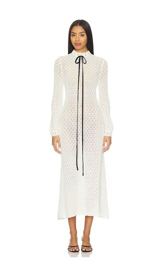 Patsy Pointelle Midi Dress in Ivory | Revolve Clothing (Global)