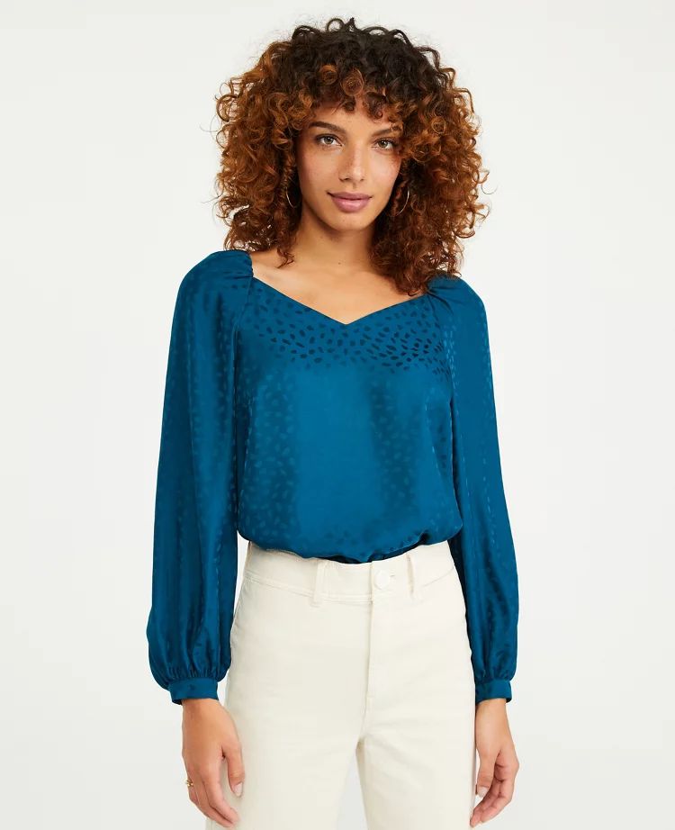 Spotted Puff Sleeve Top | Ann Taylor (US)