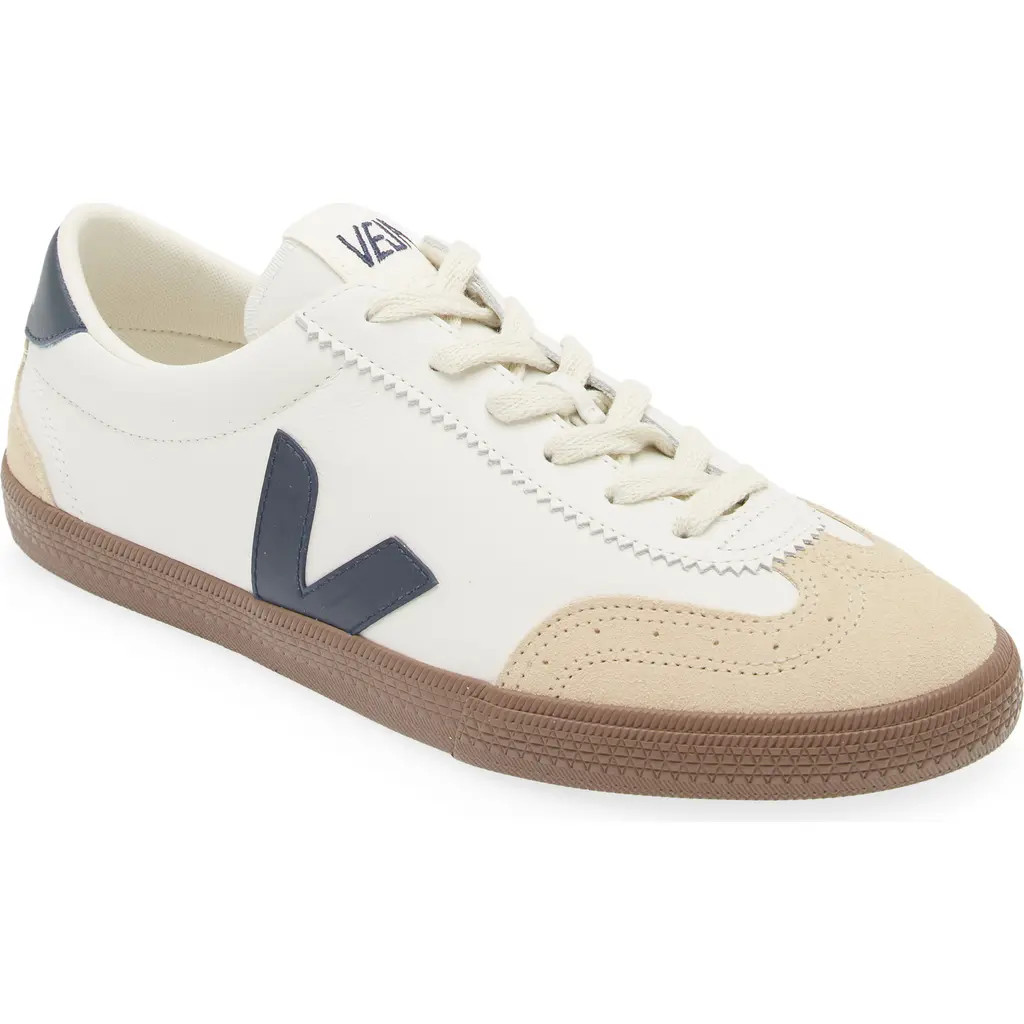 Veja Volley Leather Sneaker in White Nautico Bark at Nordstrom, Size 46 | Nordstrom