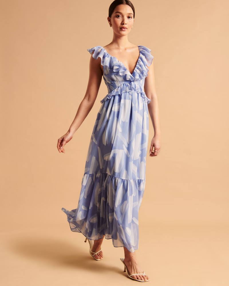 Drama Ruffle Maxi Dress | Abercrombie & Fitch (US)