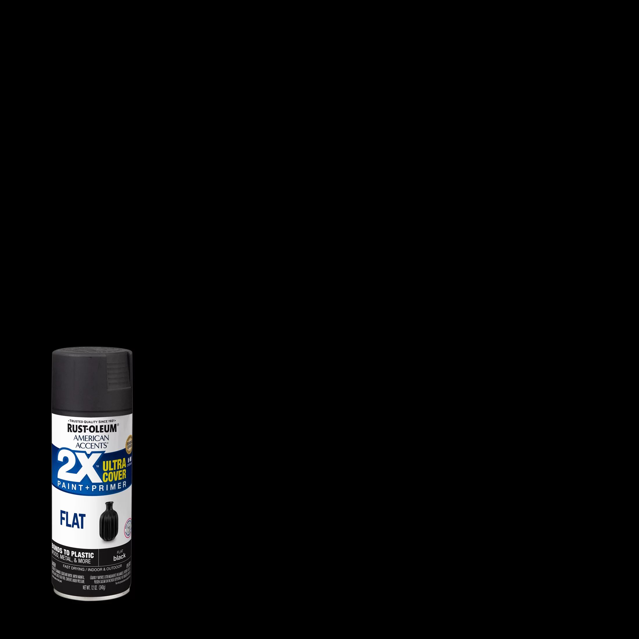 Black, Rust-Oleum American Accents 2X Ultra Cover Flat Spray Paint, 12 oz - Walmart.com | Walmart (US)