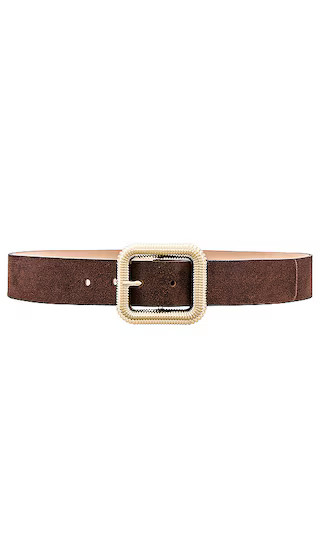 Genesis Suede Belt in Chocolate & Gold | Revolve Clothing (Global)