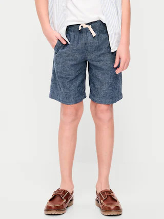 Knee Length Linen-Blend Dock Shorts for Boys | Old Navy (US)