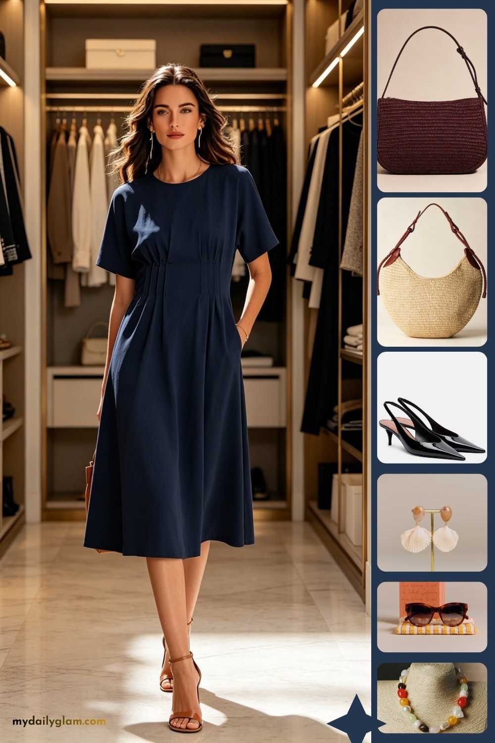 Navy Midi Dress Timeless Wardrobe Outfit
#NavyDressStyle #TimelessWardrobeEssential #NavyMidiDress #ClassicChicFashion #WardrobeStaple #EffortlessElegance #NeutralChicOutfit #OldMoneyAesthetic

#LTKootd #LTKOver40 #LTKWorkwear