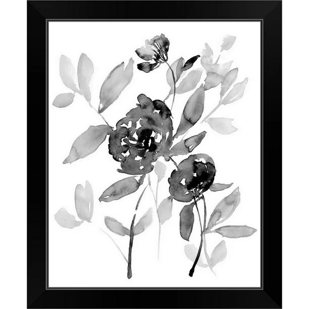 My Texas House Peonies in Grey I Floral Black Framed Art Print 16" x 20" | Walmart (US)
