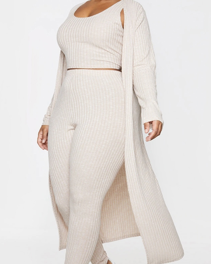 Comfortable and cute this loungewear set is comfy but still a living room show stopper lol . Please look at the size chart as PLT sizing can be a little big 