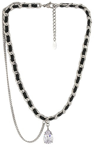 Double Chain Pendant Necklace in Silver | Revolve Clothing (Global)