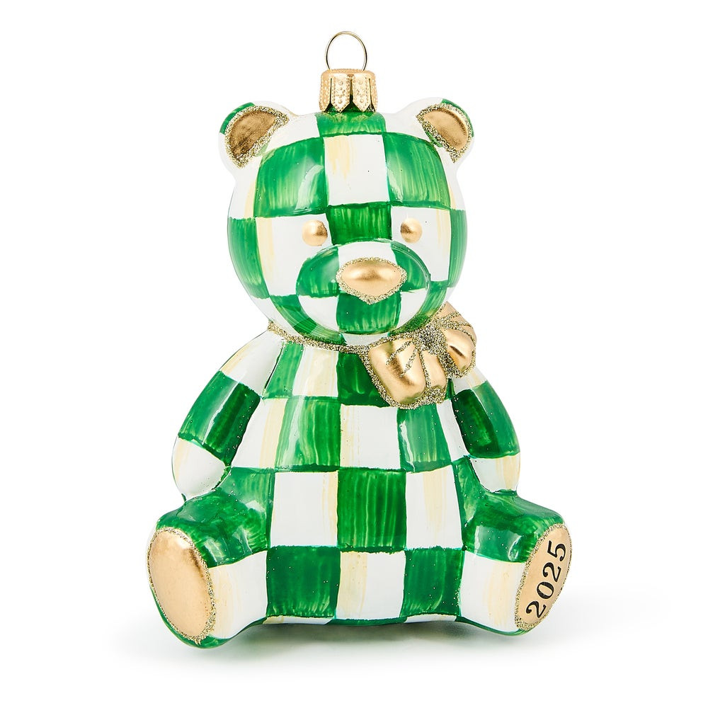 2025 Emerald Bear Glass Ornament | MacKenzie-Childs
