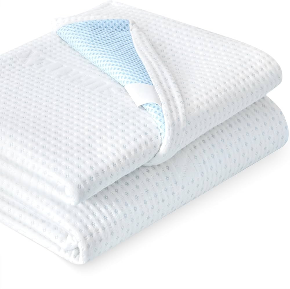 subrtex 2 Inch Mattress Topper Cover (Only Cover) Mattress Protector Bedding Bamboo Rayon Removab... | Amazon (US)