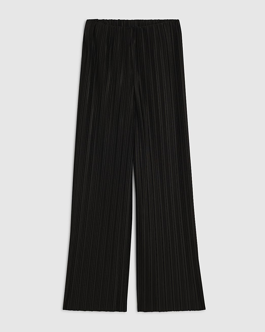 Black Plisse Wide Leg Trousers | River Island UK & IE