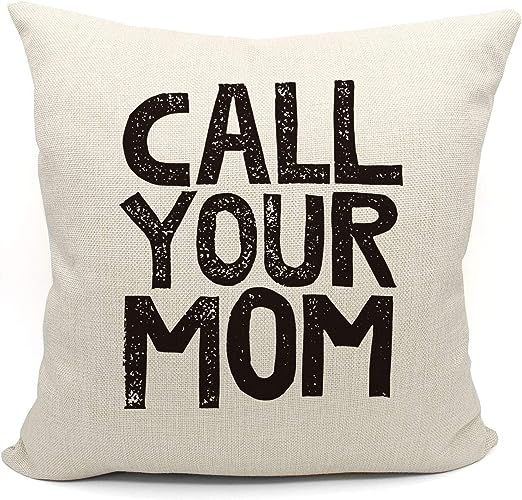 Call Your Mom Funny Throw Pillow Case, for Daughter, Son Gifts, Dorm Room Accessories Graduation ... | Amazon (US)