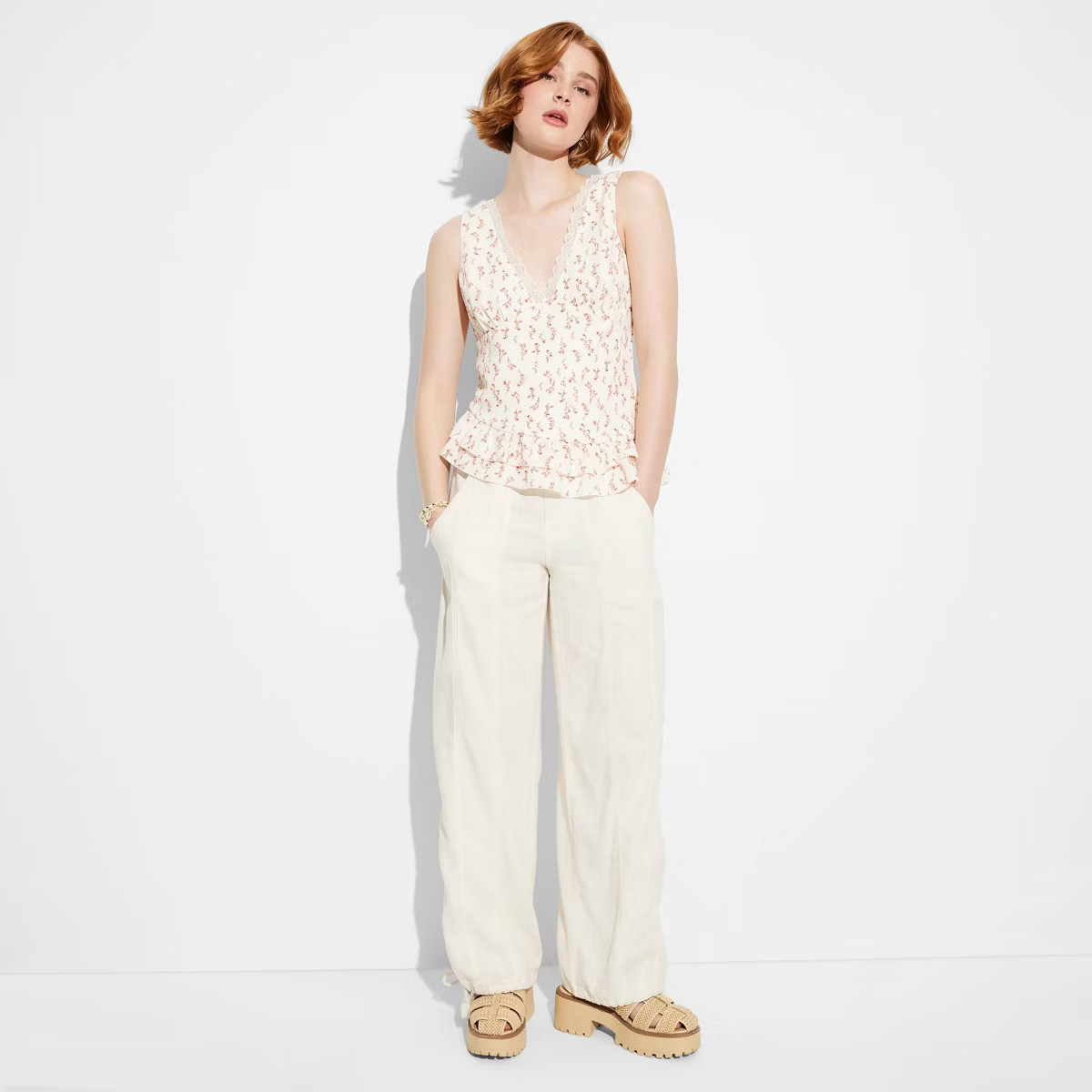 Women's Asymmetrical Hem Flounce Tank Top - Wild Fable™ | Target