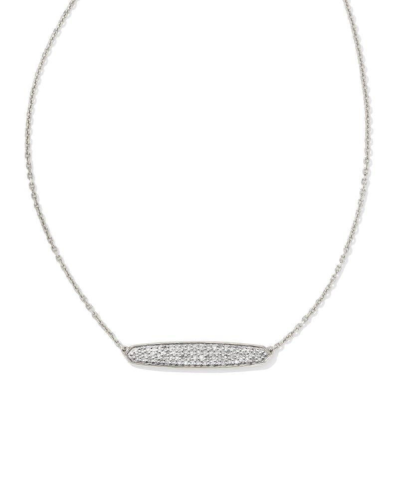 Mattie Sterling Silver Pave Pendant Necklace in White Diamond | Kendra Scott | Kendra Scott