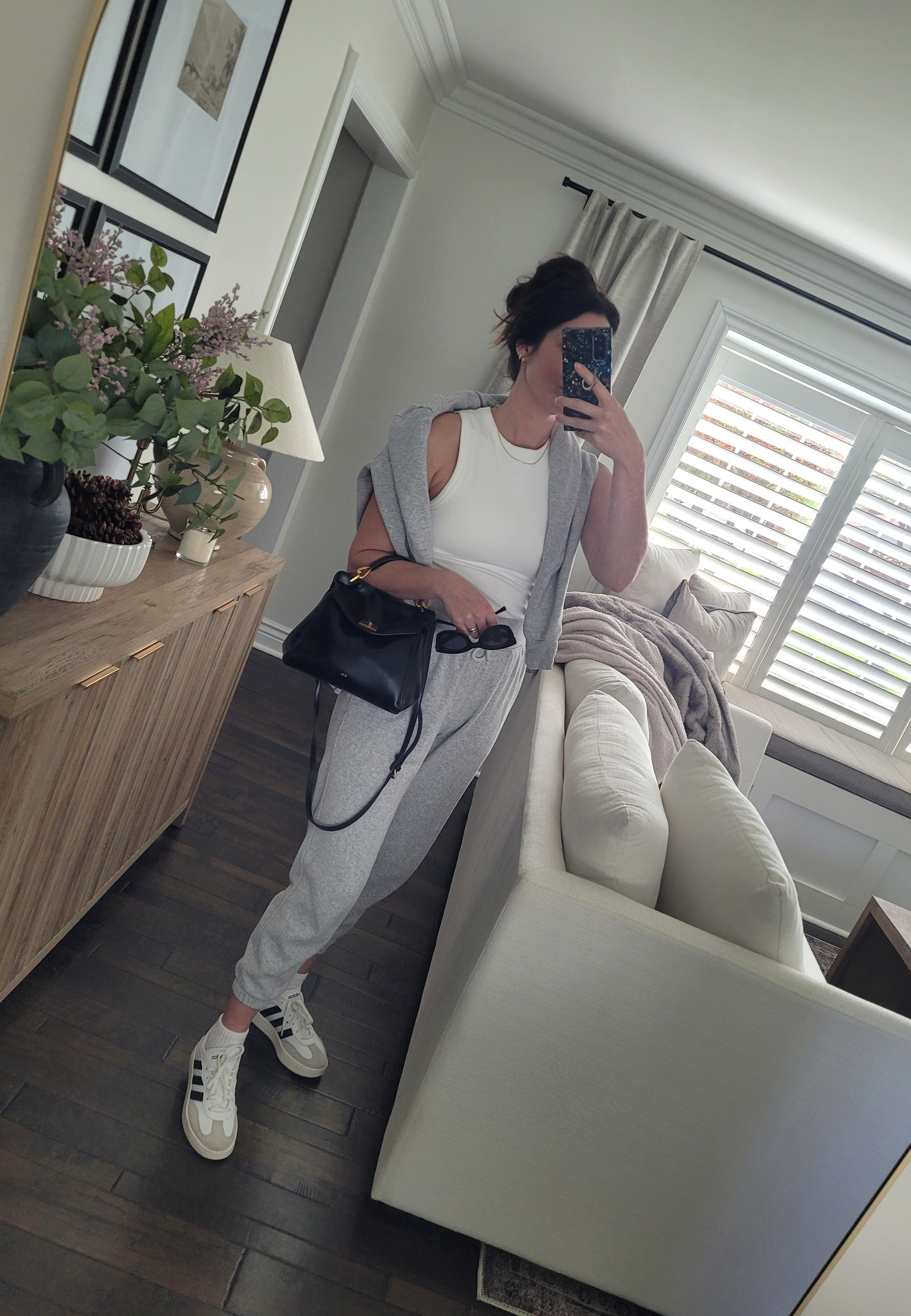 Sunday OOTD - This tank with built in bra is so good I bought it in 4 colors! I will always choose a cozy mom outfit and neutral sneakers! 

#LTKmomlife #LTKootd #LTKActive