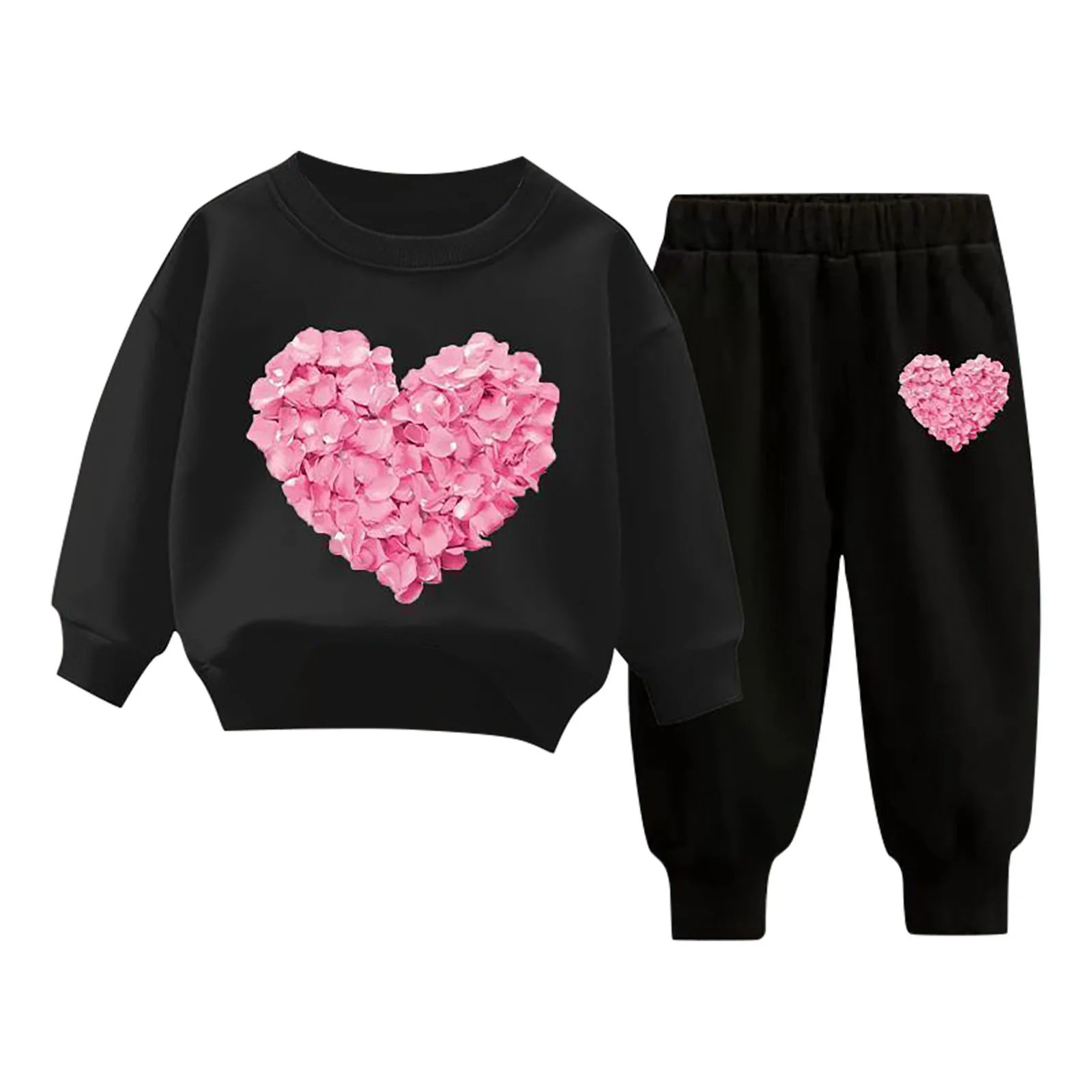 Toddler Baby Boys Girls Clothes Outfits 2Pcs Sweatsuits Valentines Long Sleeve Sweatshirt Pants S... | Walmart (US)