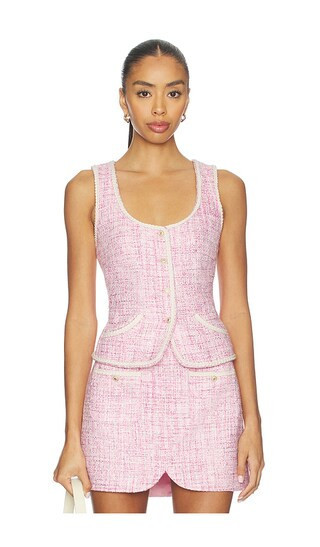 Amanda Uprichard Caligari Vest in Pink. - size M | Revolve Clothing (Global)