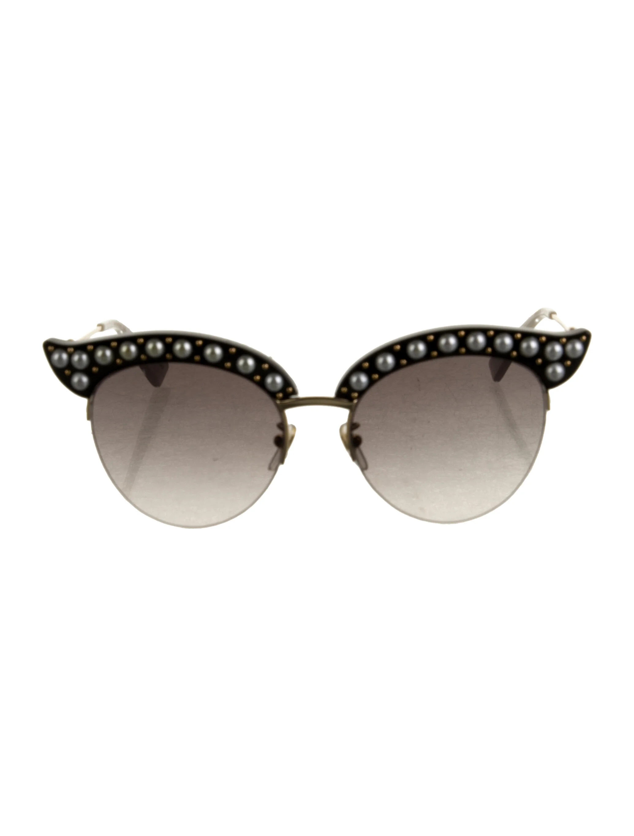 Gucci Faux Pearl Accents Cat-Eye Sunglasses - Black Sunglasses, Accessories - GUC1980935 | The Re... | The RealReal