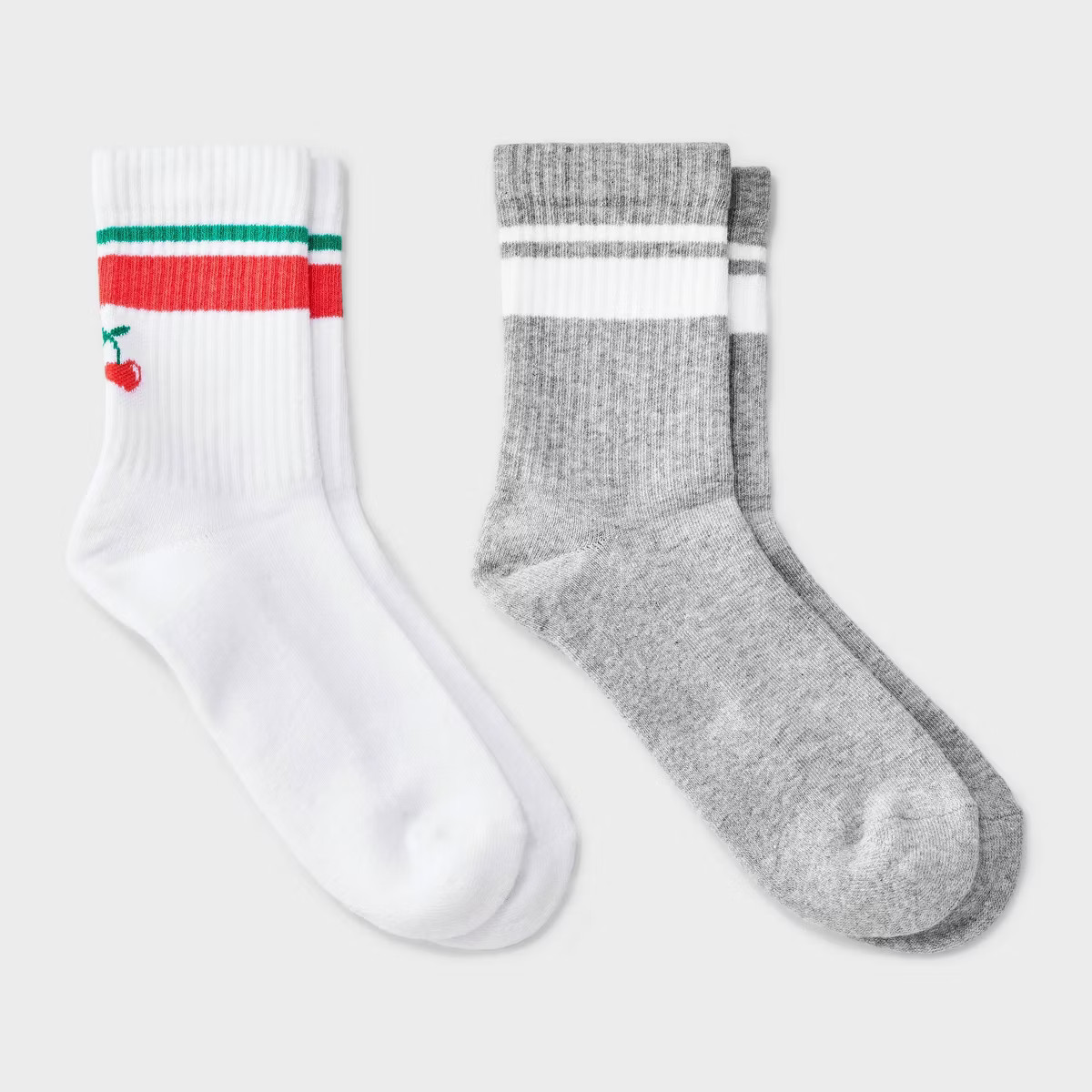 Women's Icon Cushioned Ribbed 2pk Mid Crew Socks - 4-10 | Target