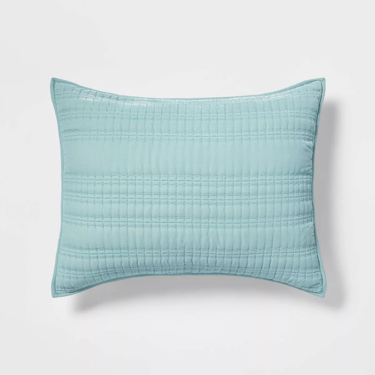 Standard Lofty Velvet Quilt Sham Light Teal Blue - Threshold™ | Target