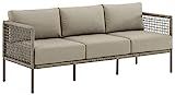 Crosley Furniture KO70270LB-TE Cali Bay Outdoor Wicker Sofa, Light Brown with Taupe Cushions | Amazon (US)