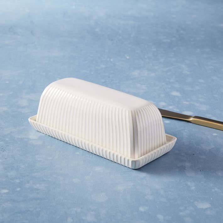 Textured Stoneware Butter Dish | West Elm (US)