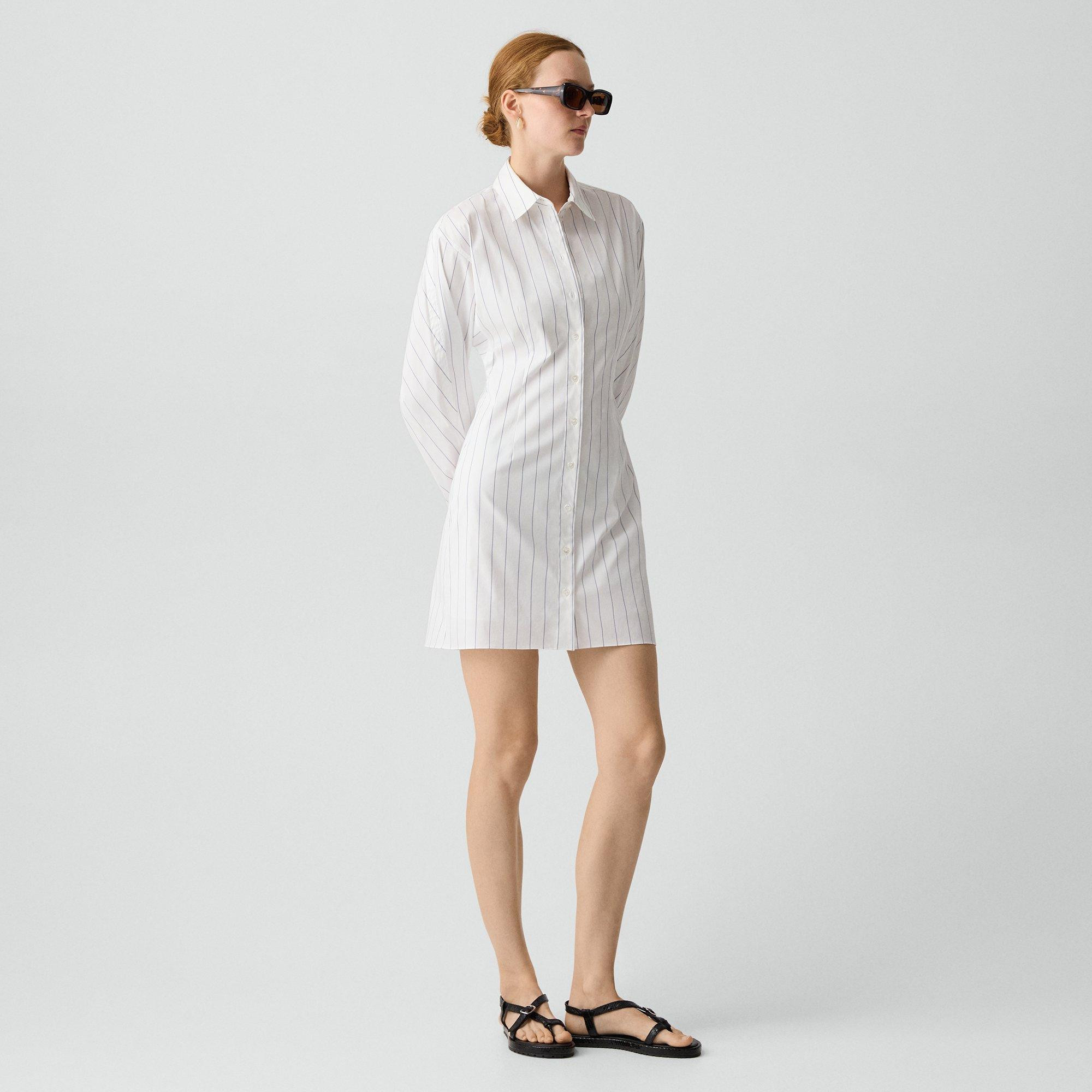 Shirt Dress in Striped Poplin | Theory
