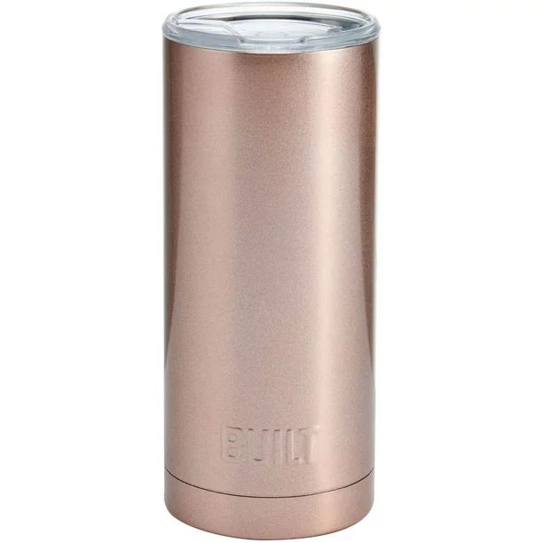 Built 20-Ounce Double-Wall Stainless Steel Tumbler in Rose Gold | Walmart (US)